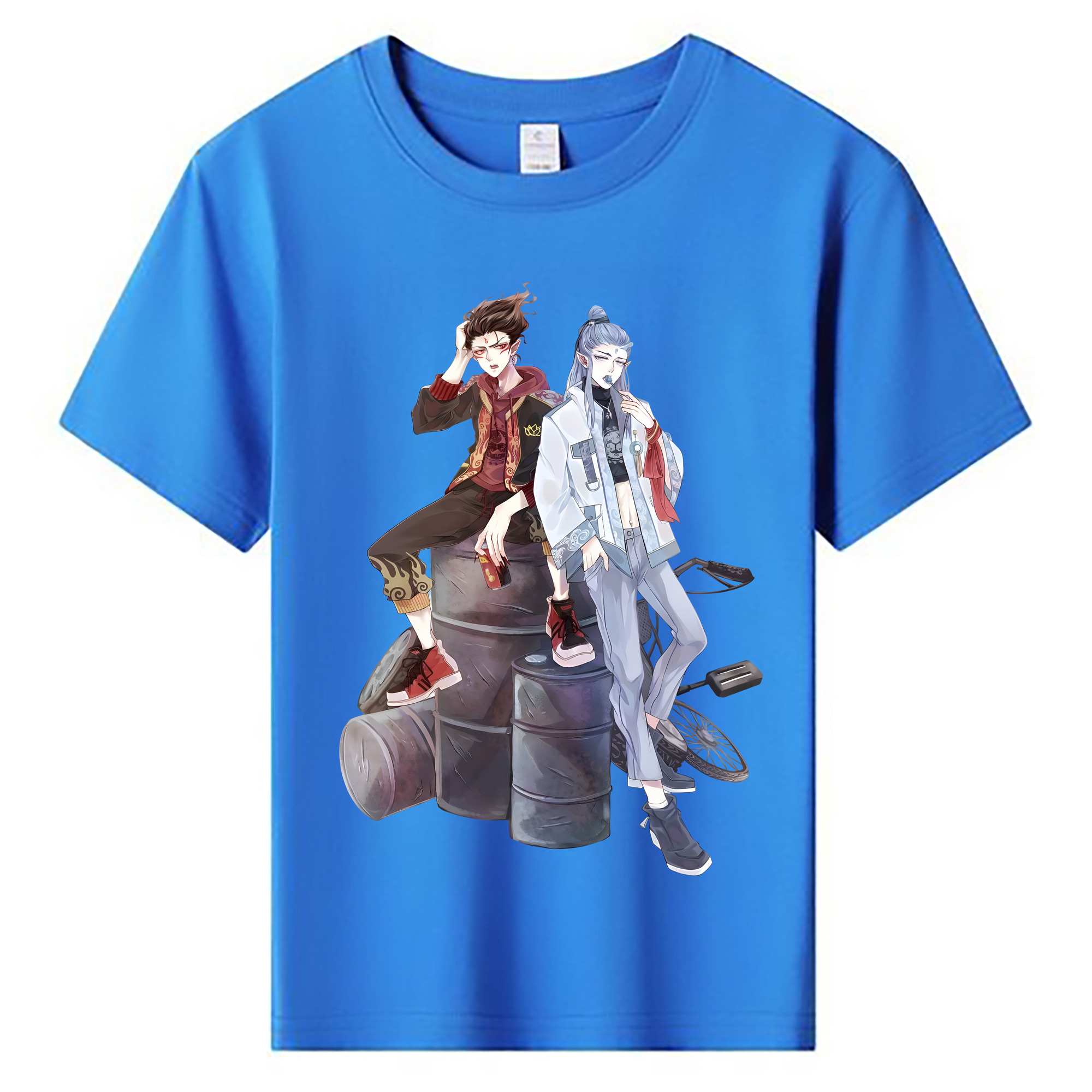 （画像用） Ne Zha 2 ナタ 魔童の大暴れ 綿100％キッズTシャツ（フロントプリント）